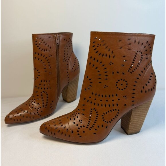 Carlos Santana Shoes - Carlos Santana Taryn Ankle Boot Women'sTaryn Size 7.5 Brown Western Block Heel